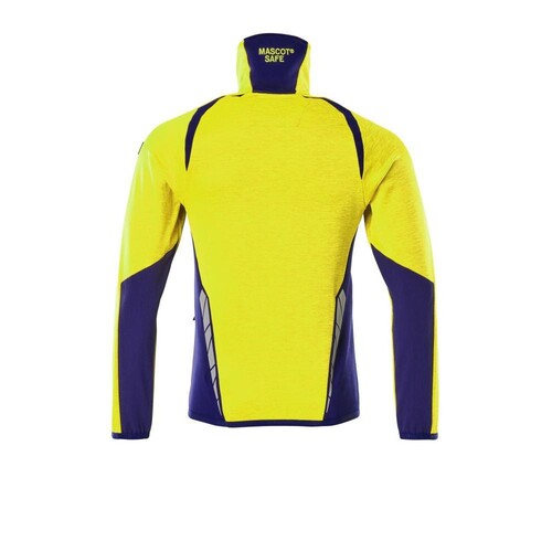 Fleecepullover mit kurzem  Reißverschluss Microfleecejacke / Gr.  S, Hi-vis Gelb/Dunkelpetroleum Produktbild Additional View 1 L
