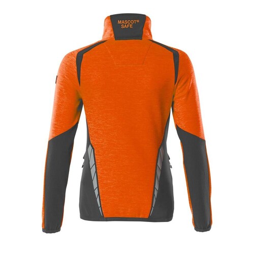 Fleecepullover mit kurzem Zipper, Damen  Microfleecejacke / Gr. 4XL, Hi-vis  Orange/Dunkelanthrazit Produktbild Additional View 1 L