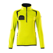 Fleecepullover mit kurzem Zipper, Damen  Microfleecejacke / Gr. 4XL, Hi-vis  Gelb/Schwarz Produktbild