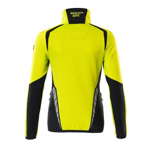 Fleecepullover mit kurzem Zipper, Damen  Microfleecejacke / Gr. M, Hi-vis  Gelb/Schwarz Produktbild Additional View 1 L