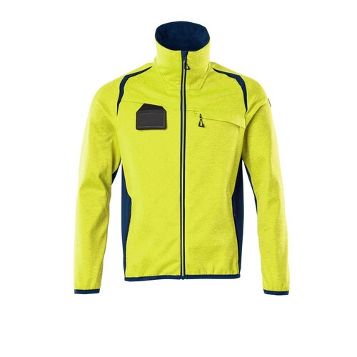Fleecepullover mit Reißverschluss  Microfleecejacke / Gr. 4XL, Hi-vis  Gelb/Dunkelpetroleum Produktbild