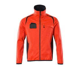 Fleecepullover mit Reißverschluss  Microfleecejacke / Gr. L, Hi-vis  Rot/Schwarzblau Produktbild