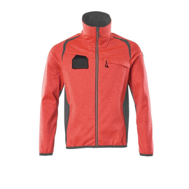 Fleecepullover mit Reißverschluss  Microfleecejacke / Gr. L, Hi-vis  Rot/Dunkelanthrazit Produktbild