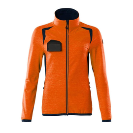 Fleecepullover mit Reißverschluss,  Damen Microfleecejacke / Gr. XL, Hi-vis  Orange/Schwarzblau Produktbild