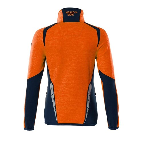 Fleecepullover mit Reißverschluss,  Damen Microfleecejacke / Gr. XS, Hi-vis  Orange/Schwarzblau Produktbild Additional View 1 L