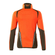 Fleecepullover mit Reißverschluss,  Damen Microfleecejacke / Gr. M, Hi-vis  Orange/Moosgrün Produktbild Additional View 1 S