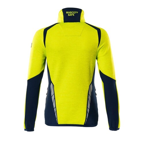Fleecepullover mit Reißverschluss,  Damen Microfleecejacke / Gr. M, Hi-vis  Gelb/Schwarzblau Produktbild Additional View 1 L