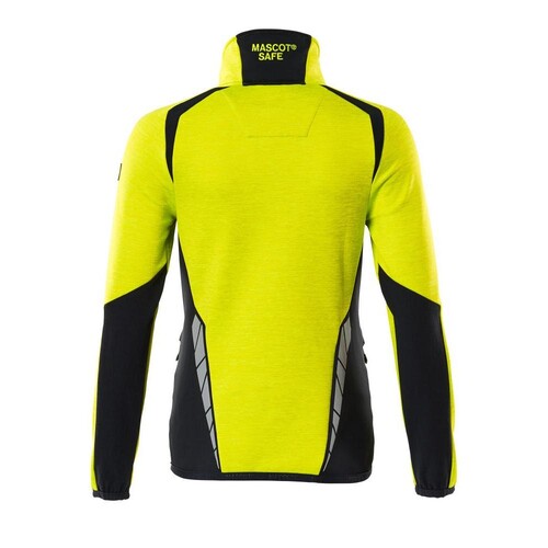 Fleecepullover mit Reißverschluss,  Damen Microfleecejacke / Gr. M, Hi-vis  Gelb/Schwarz Produktbild Additional View 1 L