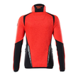Fleecepullover mit Reißverschluss,  Damen Microfleecejacke / Gr. 4XL,  Hi-vis Rot/Schwarzblau Produktbild Additional View 1 S