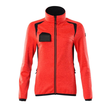 Fleecepullover mit Reißverschluss,  Damen Microfleecejacke / Gr. L, Hi-vis  Rot/Schwarzblau Produktbild