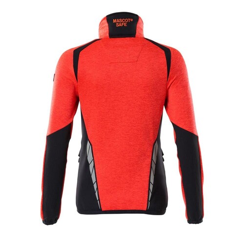 Fleecepullover mit Reißverschluss,  Damen Microfleecejacke / Gr. M, Hi-vis  Rot/Schwarzblau Produktbild Additional View 1 L