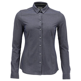 Hemd, moderne Damenpassform, Stretch  Damenbluse / Gr. 38, Blau-meliert Produktbild