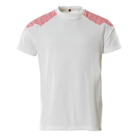 T-Shirt, Kurzarm / Gr. 4XL,  Weiß/Verkehrsrot Produktbild