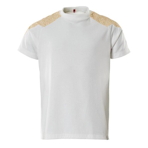 T-Shirt, Kurzarm / Gr. 4XL,  Weiß/Currygelb Produktbild