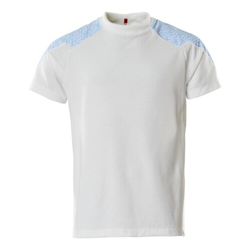 T-Shirt, Kurzarm / Gr. 6XL,  Weiß/Azurblau Produktbild