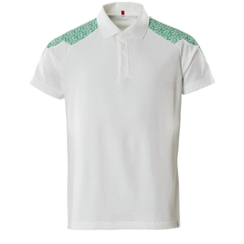 Polo-Shirt, Kurzarm / Gr. S,  Weiß/Grasgrün Produktbild