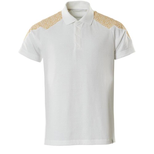 Polo-Shirt, Kurzarm / Gr. 3XL,  Weiß/Currygelb Produktbild