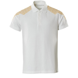 Polo-Shirt, Kurzarm / Gr. S,  Weiß/Currygelb Produktbild