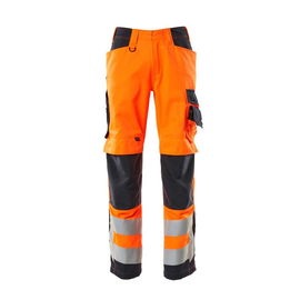 Hose mit Knietaschen / Gr. 90C50,  Hi-vis Orange/Schwarzblau Produktbild