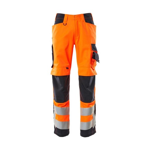 Hose mit Knietaschen / Gr. 90C50,  Hi-vis Orange/Schwarzblau Produktbild