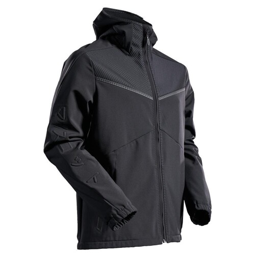 Soft Shell Jacke mit Kapuze / Gr. M,  Schwarz Produktbild Front View L