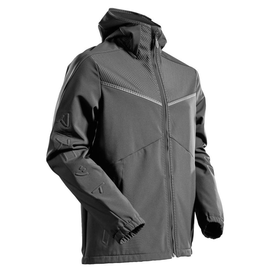 Soft Shell Jacke mit Kapuze / Gr. 4XL,  Anthrazitgrau Produktbild