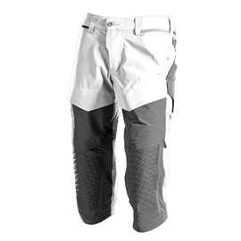 Dreiviertel-Hose, Knietaschen, Stretch  Handwerker-Dreiviertel-Hose / Gr. C44,  Weiß/Anthrazitgrau Produktbild