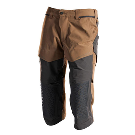 Dreiviertel-Hose, Knietaschen, Stretch  Handwerker-Dreiviertel-Hose / Gr. C46,  Nussbraun/Schwarz Produktbild