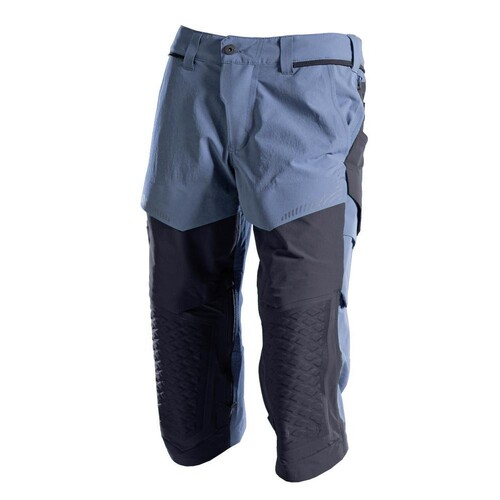 Dreiviertel-Hose, Knietaschen, Stretch  Handwerker-Dreiviertel-Hose / Gr. C46,  Steinblau/Schwarzblau Produktbild Front View L