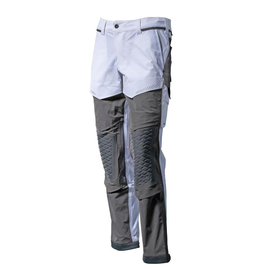 Hose, Knietaschen, Stretch, leicht /  Gr. 82C46, Weiß/Anthrazitgrau Produktbild