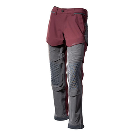 Hose, Knietaschen, Stretch, leicht /  Gr. 90C62, Bordeaux/Anthrazitgrau Produktbild