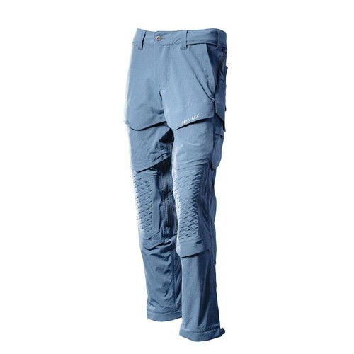 Hose, Knietaschen, Stretch, leicht /  Gr. 82C68, Steinblau Produktbild Front View L