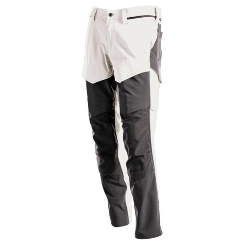 Hose mit Knietaschen, ULTIMATE STRETCH  / Gr. 82C46, Weiß/Anthrazitgrau Produktbild Front View L
