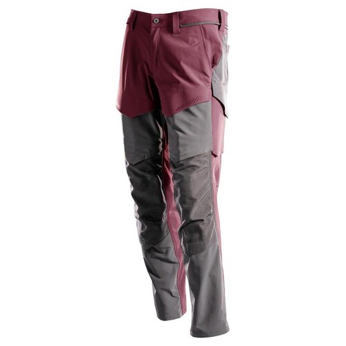 Hose mit Knietaschen, ULTIMATE STRETCH  / Gr. 82C49, Bordeaux/Anthrazitgrau Produktbild Front View L