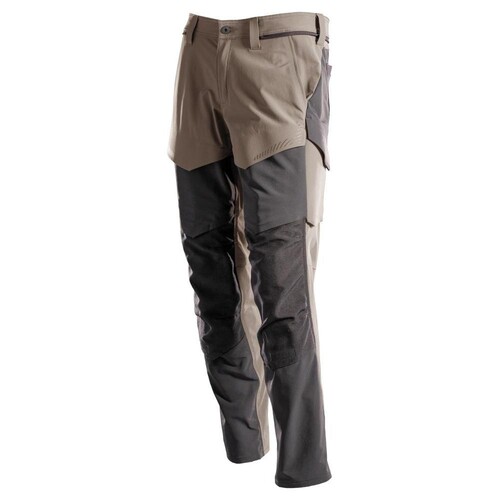 Hose mit Knietaschen, ULTIMATE STRETCH  / Gr. 76C46, Dunkel  Sandbeige/Anthrazitgrau Produktbild Front View L