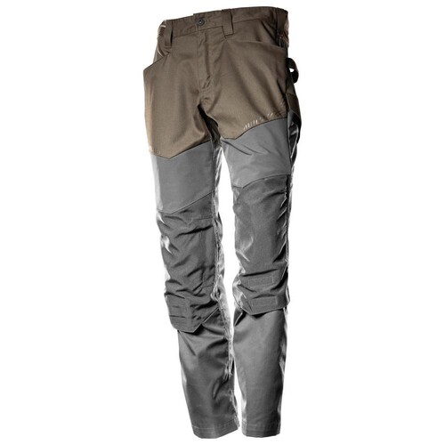 Hose mit Knietaschen / Gr. 90C58,  Dunkel Sandbeige/Anthrazitgrau Produktbild Front View L