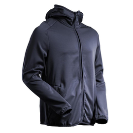 Fleecepullover, Kapuze, Reißverschluss  Microfleecejacke / Gr. L, Schwarzblau Produktbild