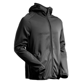 Fleecepullover, Kapuze, Reißverschluss  Microfleecejacke / Gr. L, Schwarz Produktbild