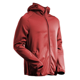 Fleecepullover, Kapuze, Reißverschluss  Microfleecejacke / Gr. L, Herbstrot Produktbild