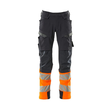 Hose mt Knietaschen, ULTIMATE STRETCH /  Gr. 90C60, Schwarzblau/Hi-vis Orange Produktbild