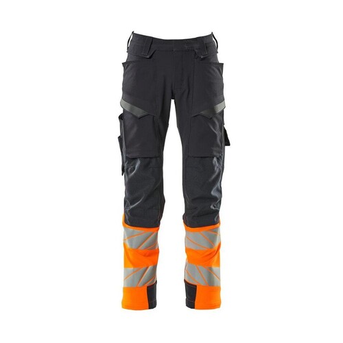 Hose mt Knietaschen, ULTIMATE STRETCH /  Gr. 90C60, Schwarzblau/Hi-vis Orange Produktbild