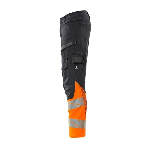 Hose mt Knietaschen, ULTIMATE STRETCH /  Gr. 90C60, Schwarzblau/Hi-vis Orange Produktbild Additional View 1 L