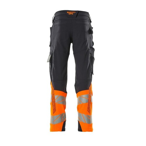 Hose mt Knietaschen, ULTIMATE STRETCH /  Gr. 90C60, Schwarzblau/Hi-vis Orange Produktbild Additional View 2 L