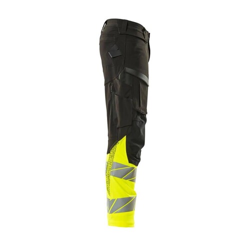 Hose mt Knietaschen, ULTIMATE STRETCH /  Gr. 82C52, Schwarz/Hi-vis Gelb Produktbild Additional View 3 L