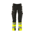 Hose mt Knietaschen, ULTIMATE STRETCH /  Gr. 90C60, Schwarz/Hi-vis Gelb Produktbild