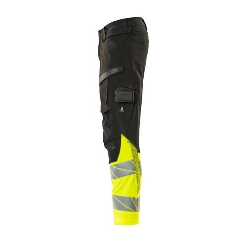 Hose mt Knietaschen, ULTIMATE STRETCH /  Gr. 90C60, Schwarz/Hi-vis Gelb Produktbild Additional View 1 L