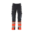 Hose mt Knietaschen, ULTIMATE STRETCH /  Gr. 90C60, Schwarzblau/Hi-vis Rot Produktbild