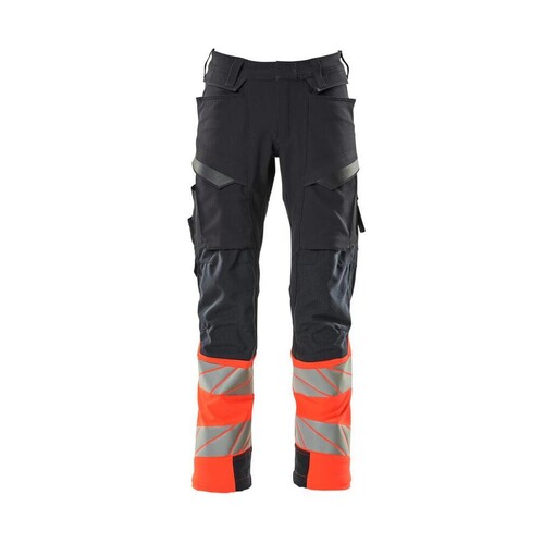 Hose mt Knietaschen, ULTIMATE STRETCH /  Gr. 90C60, Schwarzblau/Hi-vis Rot Produktbild