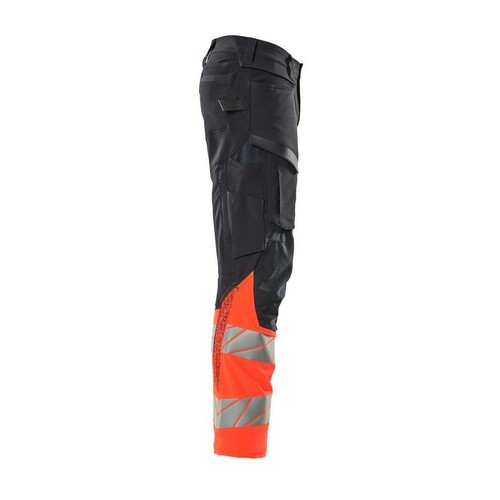Hose mt Knietaschen, ULTIMATE STRETCH /  Gr. 90C60, Schwarzblau/Hi-vis Rot Produktbild Additional View 3 L