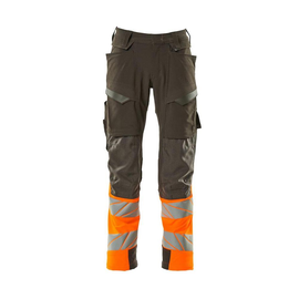 Hose mt Knietaschen, ULTIMATE STRETCH /  Gr. 90C60, Dunkelanthrazit/Hi-vis  Orange Produktbild